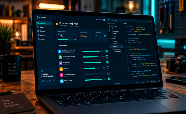 Building a habit tracker web app using AI prompt in 2 minutes