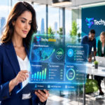 HR leader reviewing AI recruitment and workforce analytics dashboard on a tablet in 2026