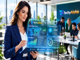 HR leader reviewing AI recruitment and workforce analytics dashboard on a tablet in 2026