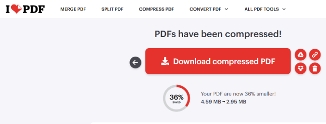 Successful PDF Compression Result